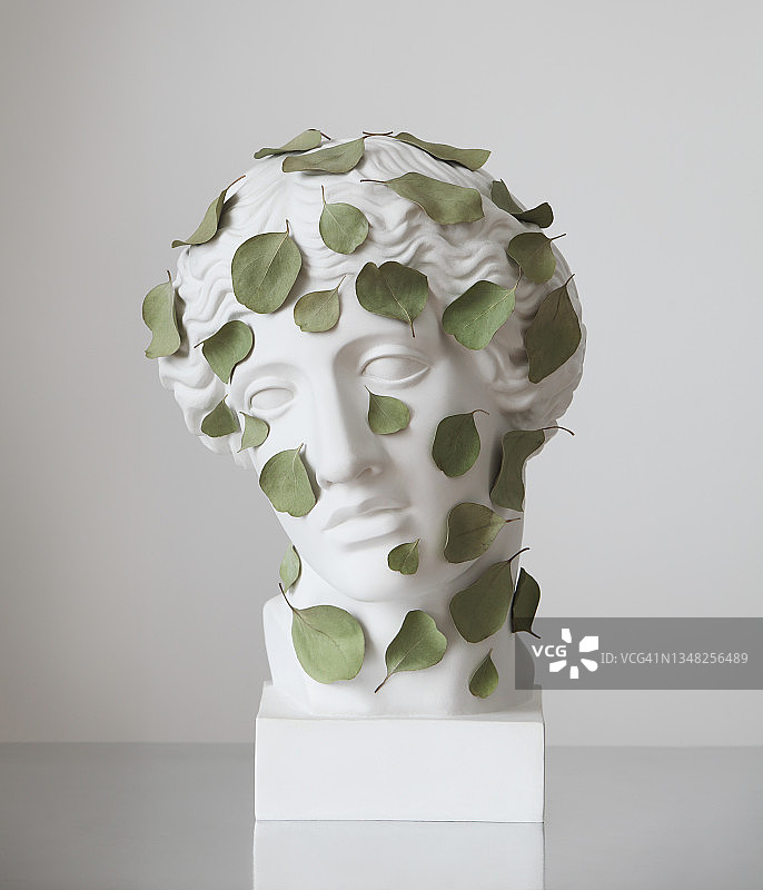 树叶环绕的希腊女神图片素材