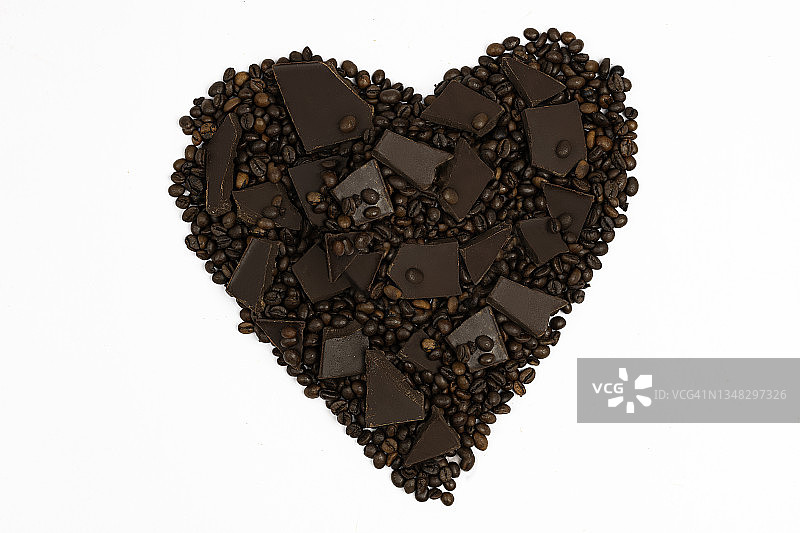 巧克力咖啡豆爱心图片素材