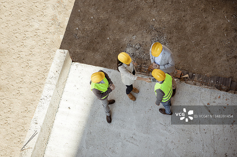 建筑工地握手图片素材