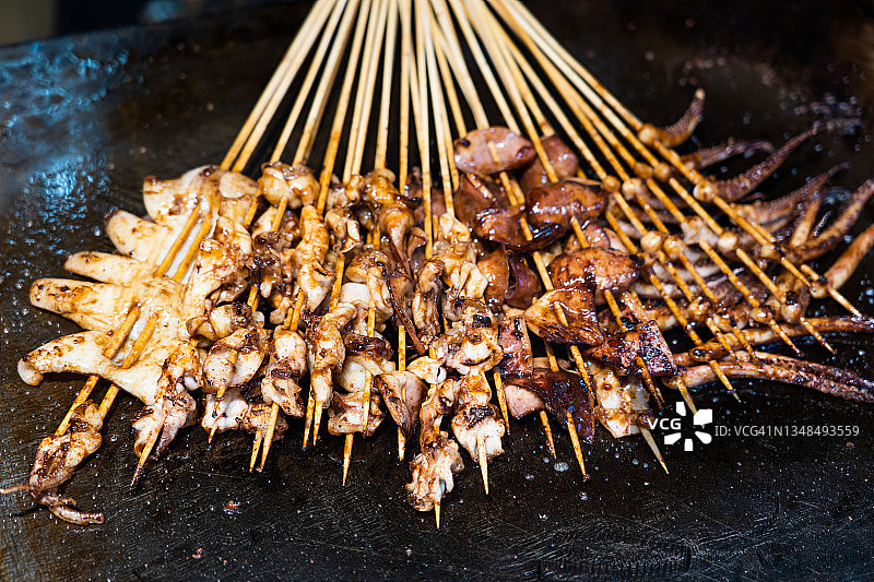 铁板烤鱿鱼图片素材