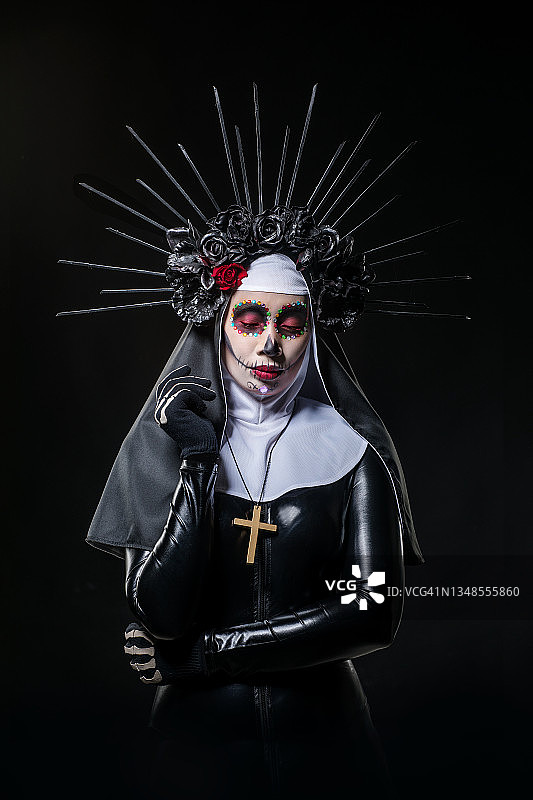 万圣节骷髅修女人物图片素材