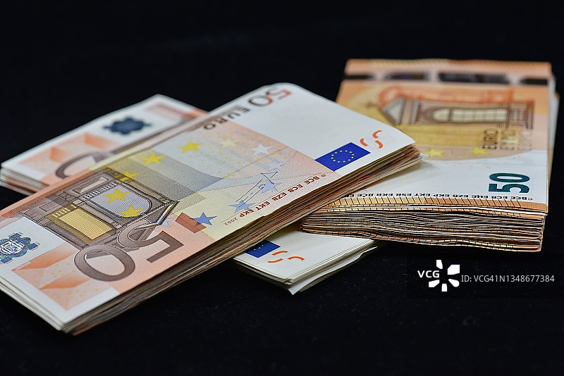 欧元钞票特写图片素材
