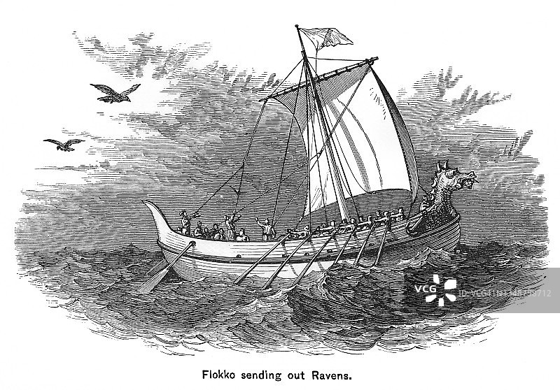 弗洛克派遣渡鸦古版画图片素材