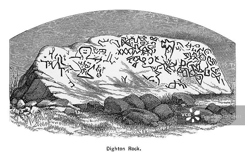 迪顿岩石复古版画图片素材