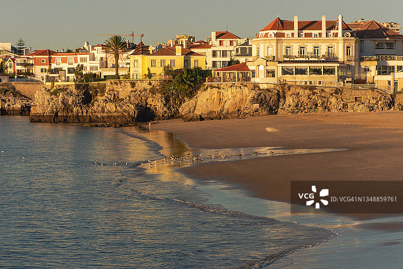 孔塞桑海滩的清晨景色图片素材