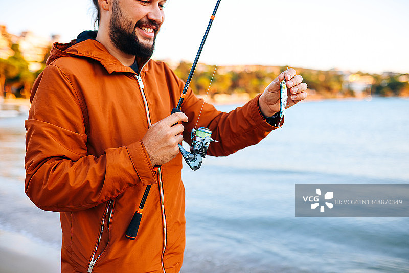 享受爱好的渔夫图片素材