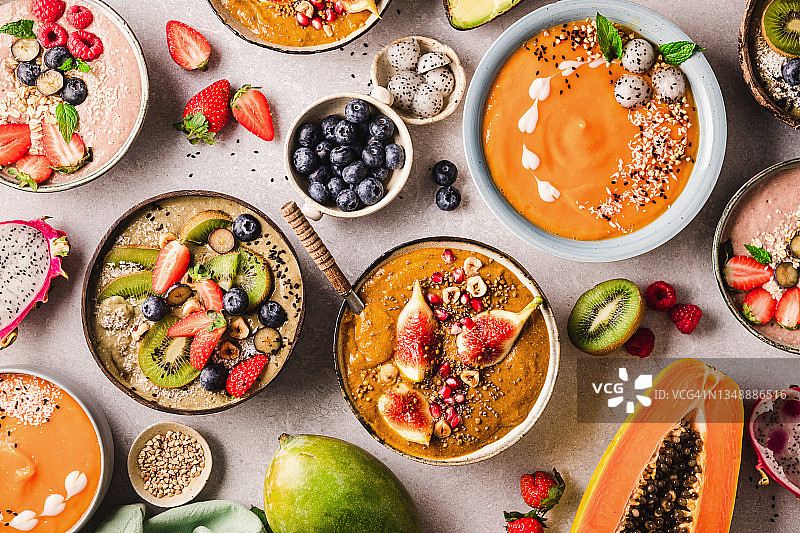 各种健康冰沙碗图片素材