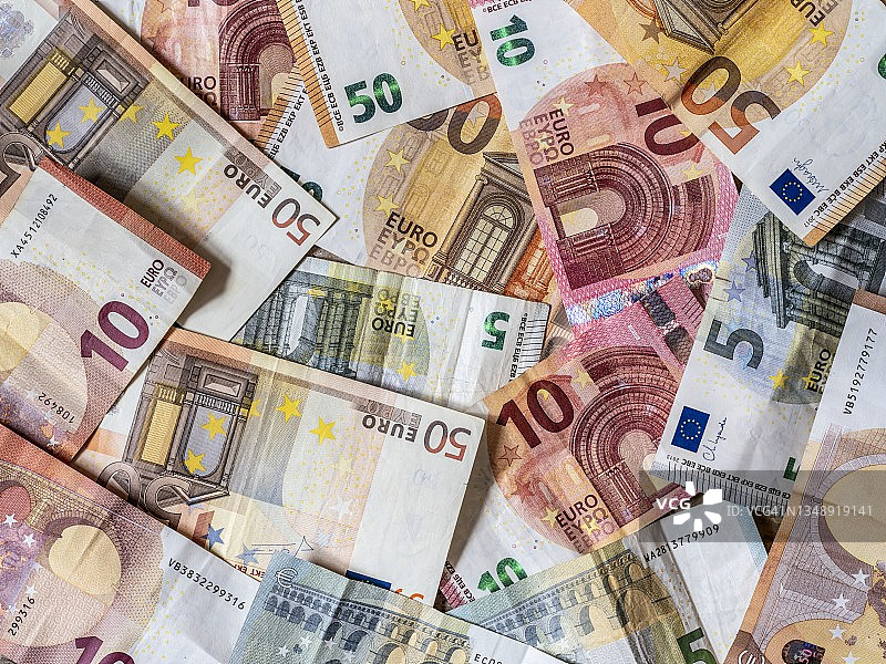 欧元区纸币铺满画面图片素材