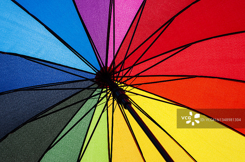 彩色彩虹伞的反面图片素材