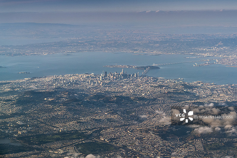 从天空看旧金山图片素材