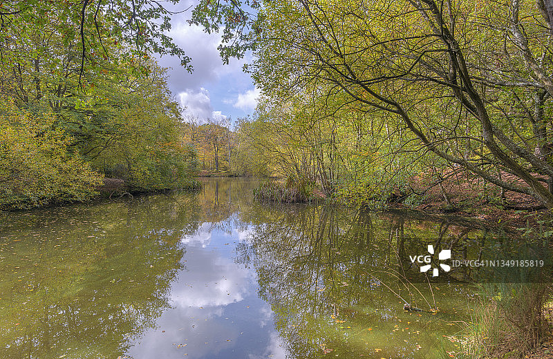 草莓山池塘水域图片素材