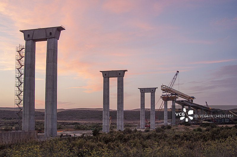 预制混凝土桥梁施工图片素材