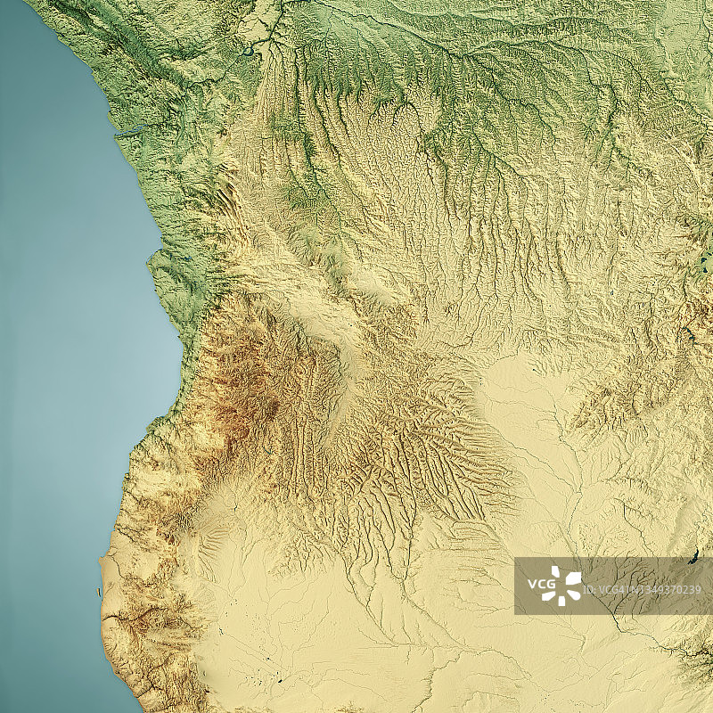 安哥拉地形图3D渲染图片素材
