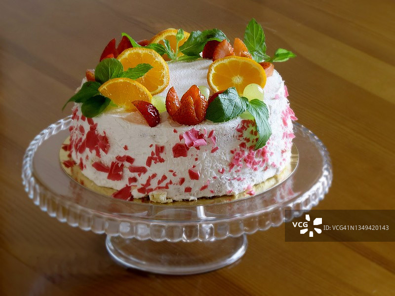 新鲜水果奶油蛋糕图片素材