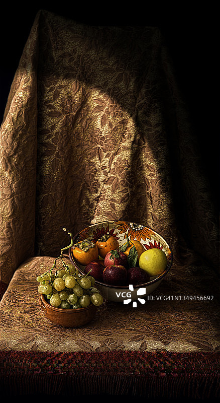 葡萄苹果静物摄影图片素材