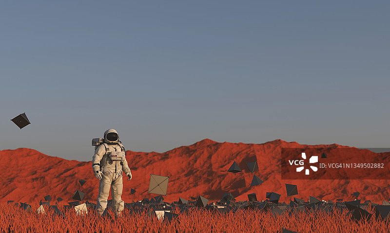 宇航员在遥远的星球上图片素材