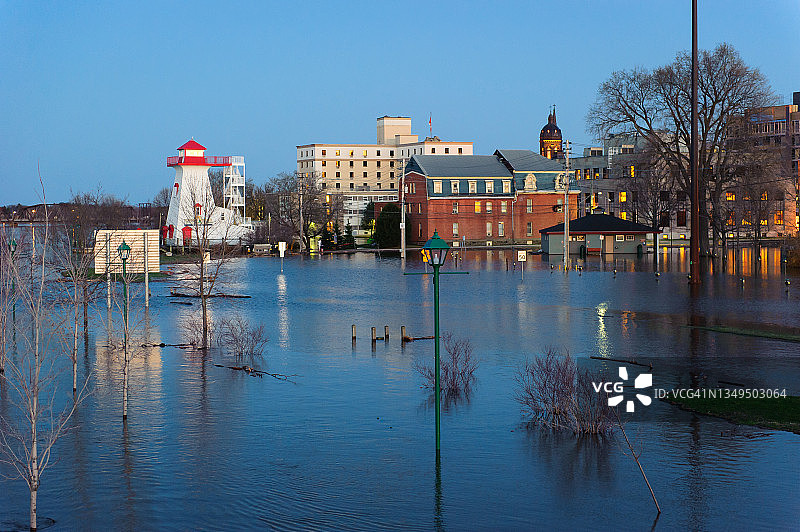 2018年加拿大弗雷德里克顿洪水图片素材