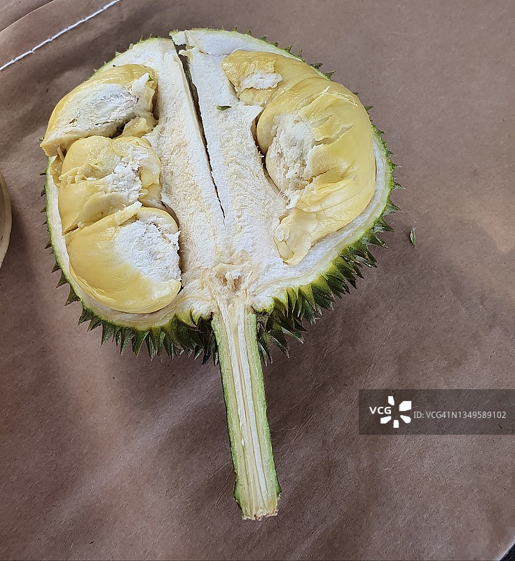 新鲜榴莲果特写图片素材