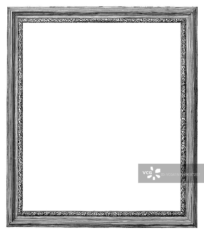 装饰画框古老雕刻插图图片素材