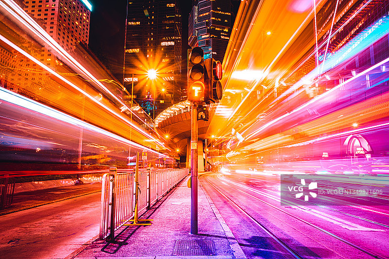 金融区的车流轨迹图片素材