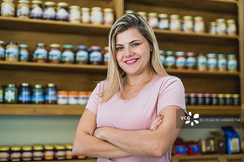 微笑的小企业主图片素材