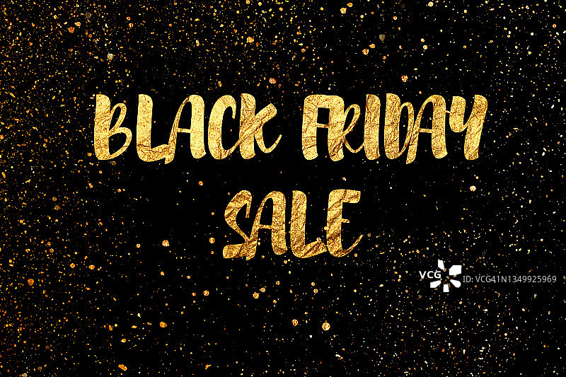 金色文字黑色星期五促销信息图片素材