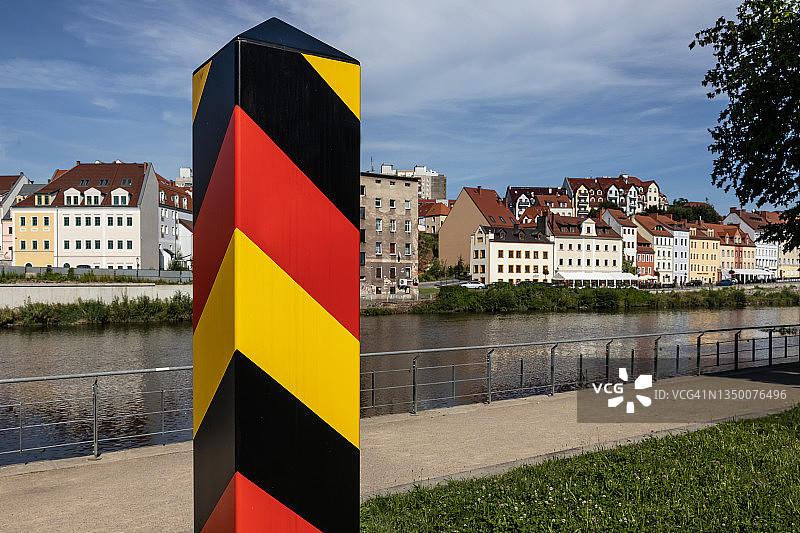 德国格尔利茨（萨克森州，德国）的边界柱图片素材