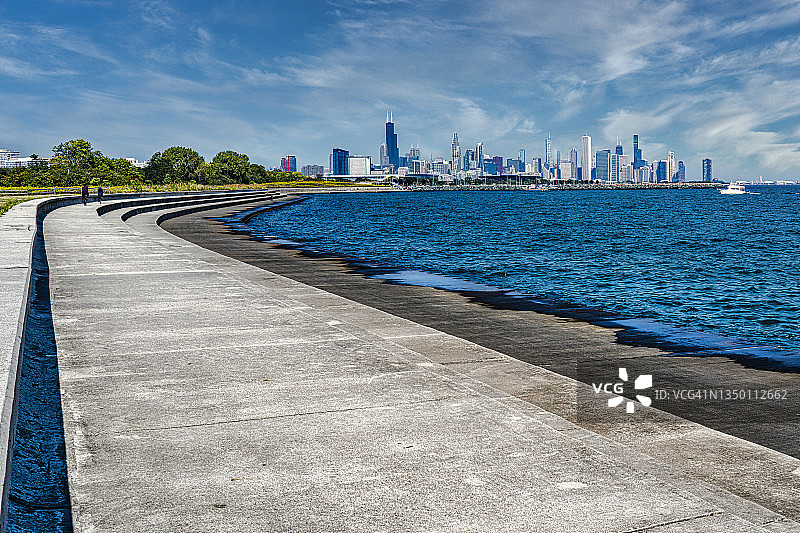 芝加哥南侧湖岸风光图片素材