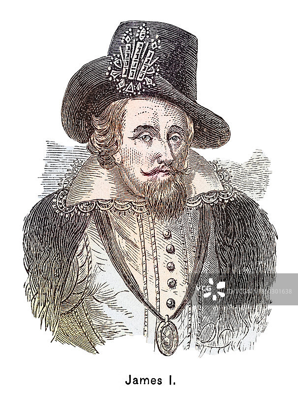 詹姆斯一世国王（亦称詹姆斯六世）肖像 - 英格兰、爱尔兰和苏格兰国王图片素材