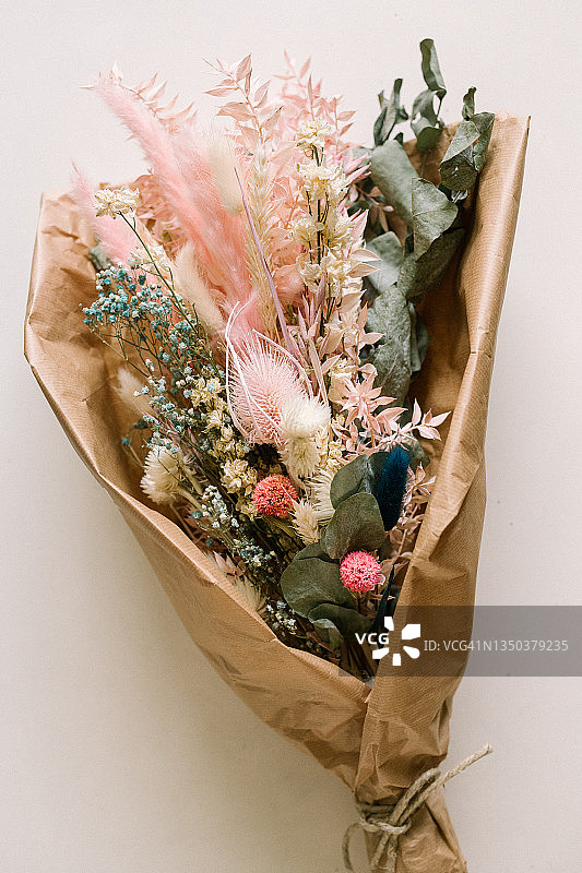 粉色干花花束图片素材