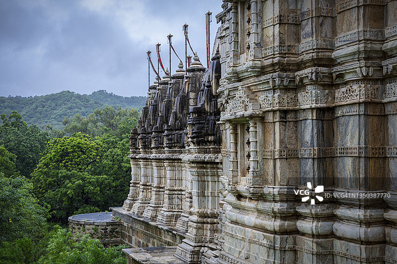 印度拉贾斯坦邦，拉纳克普，阿迪纳特神庙图片素材