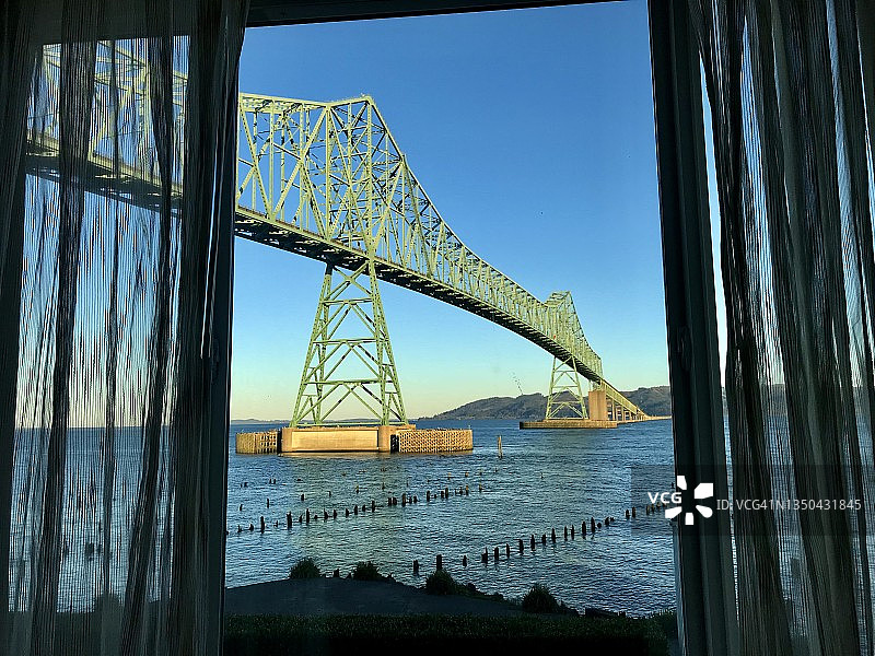 阿斯托利亚-梅格勒大桥，哥伦比亚河口，俄勒冈州阿斯托利亚图片素材