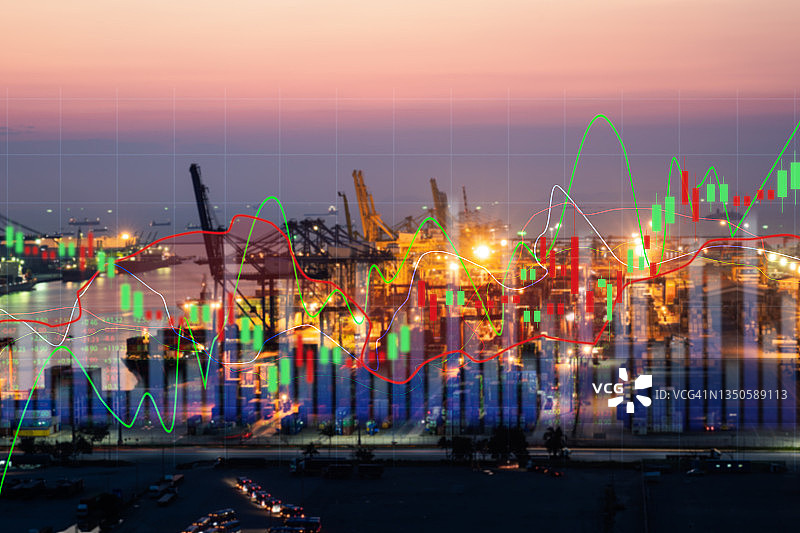 物流运输的股市投资金融背景图片素材