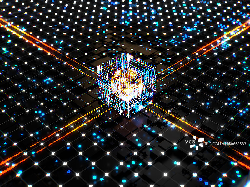 具有人工智能的未来高科技计算机网络概念图片素材