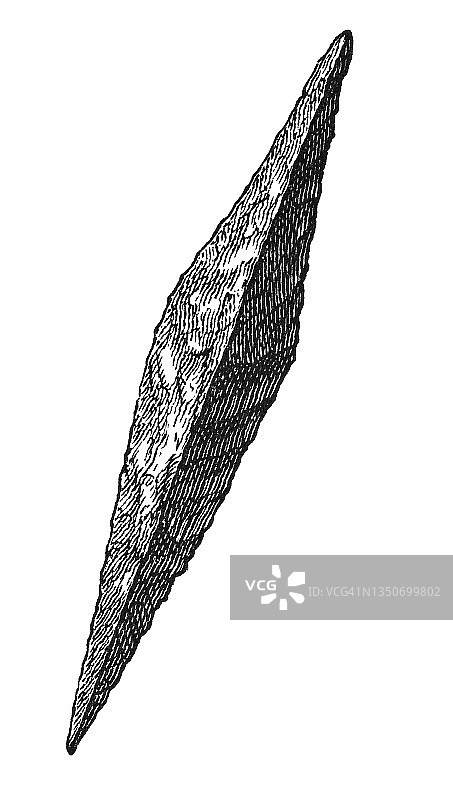 苏黎世湖青铜时代文物：矛头的古老雕刻插图图片素材