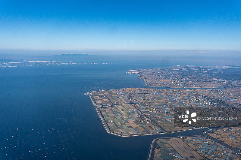 飞机航拍日本熊本县玉名市图片素材