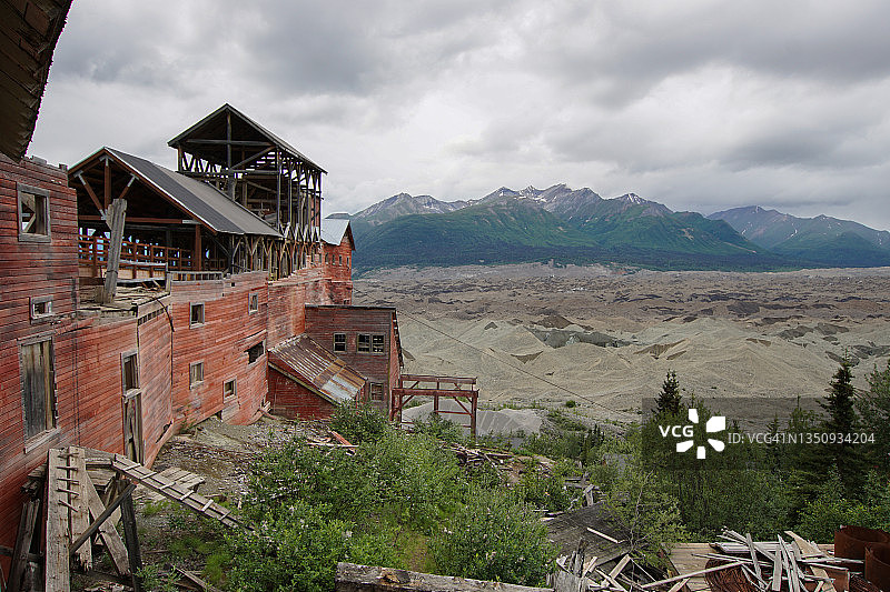 从米尔顶部看到的Kennecott铜矿图片素材