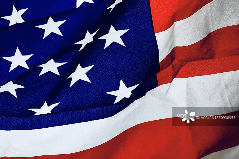 美国国旗特写，工作室拍摄图片素材