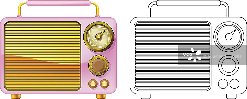 复古收音机矢量图图片素材