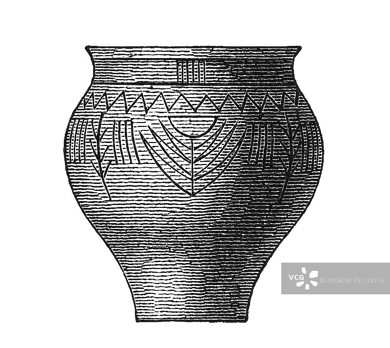 苏黎世湖青铜时代文物考古发现：陶罐图片素材