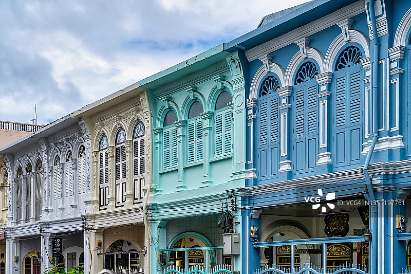泰国普吉岛中葡风格老建筑图片素材
