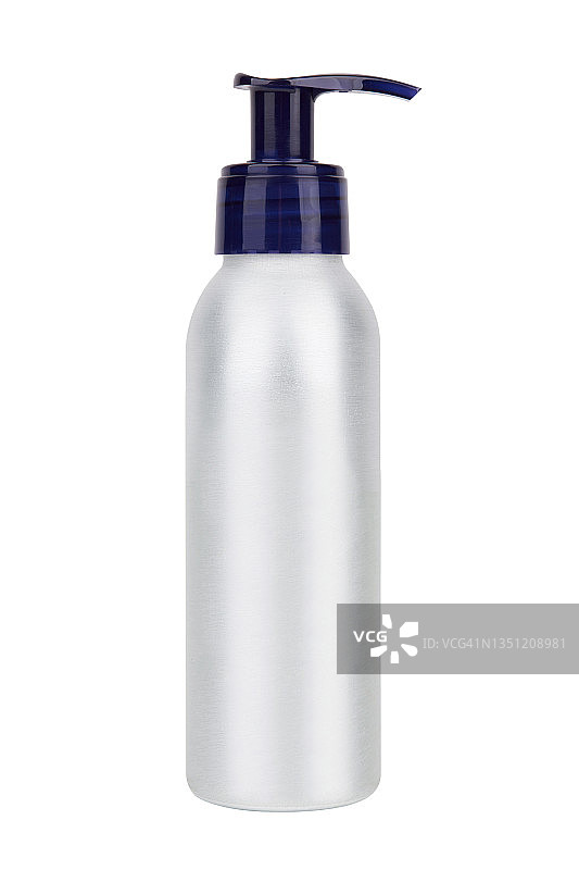 白色背景下的铝制分配器瓶图片素材