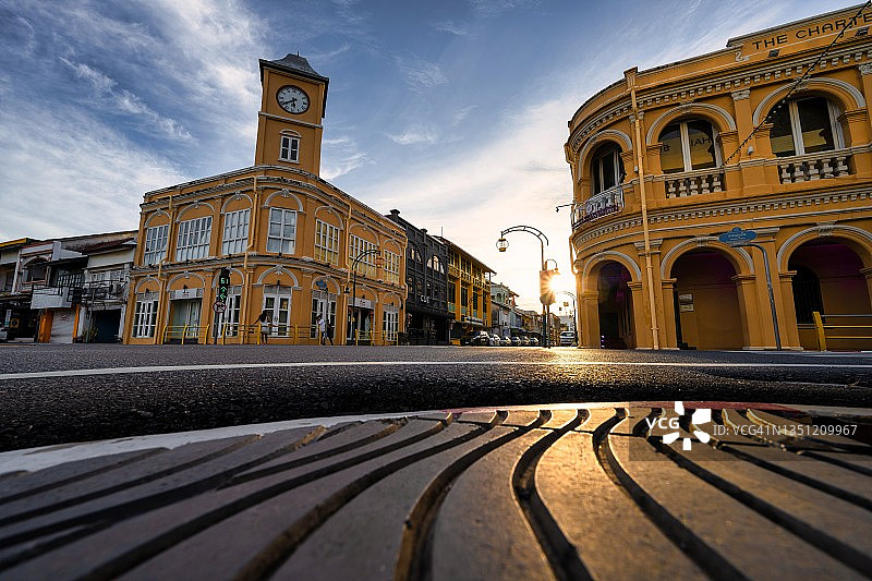 普吉老镇的著名观景点：欣赏中葡建筑图片素材