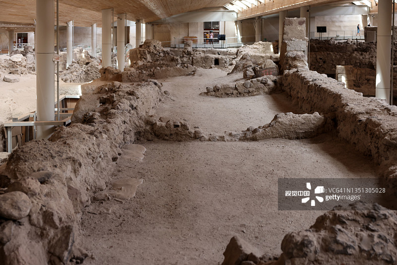 圣托里尼岛上的米诺斯青铜时代遗址阿克罗蒂里图片素材