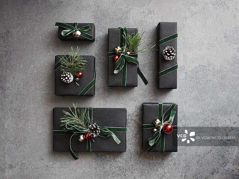圣诞礼物俯视图图片素材