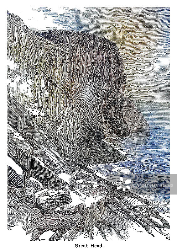 巨头的古老雕刻插图图片素材