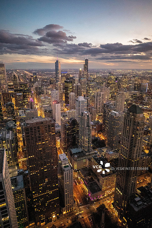 芝加哥市中心鸟瞰图片素材