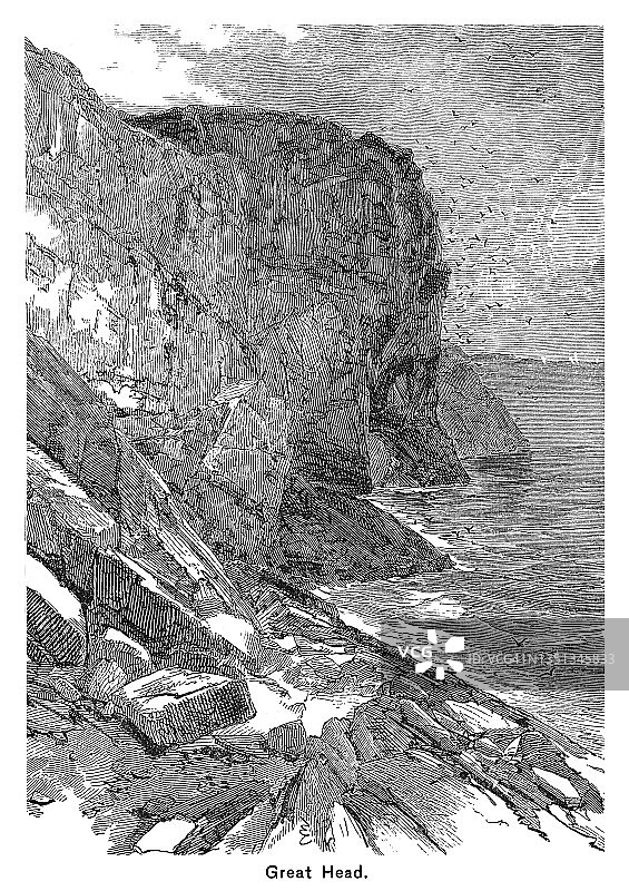 巨头的古老雕刻插图图片素材