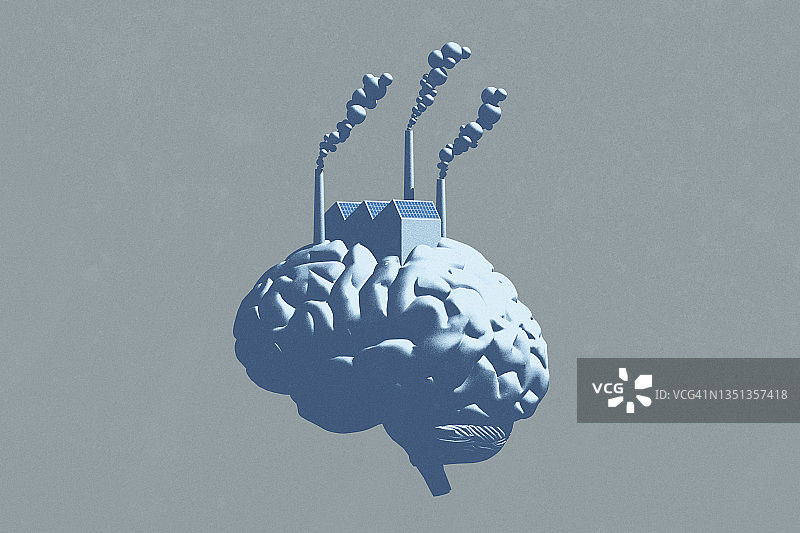 人脑中的工厂图片素材