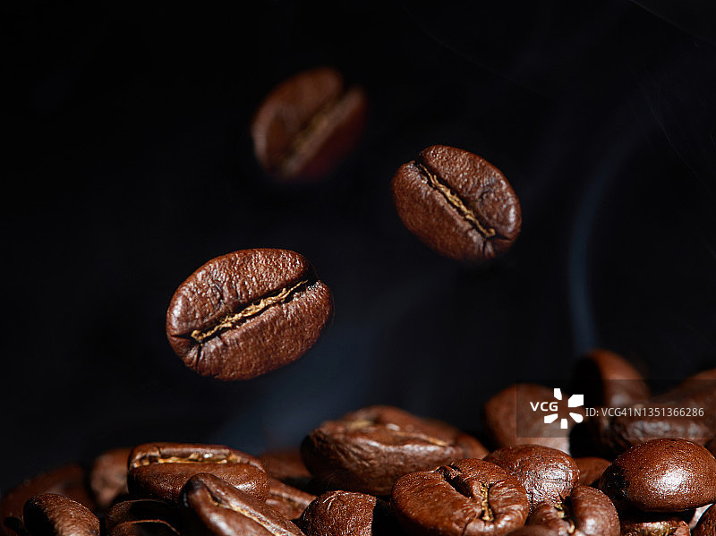 烤咖啡豆特写图片素材